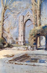Walsingham Priory (färglitografi)