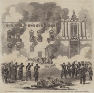 Revolutionen på Sicilien, de kungliga truppernas massaker vid de vita benediktinernas kloster i Palermo