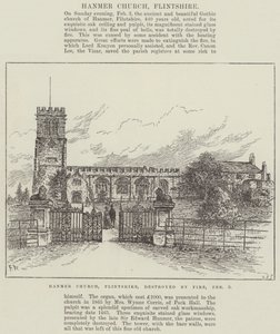 Hanmer Church, Flintshire, förstörd av brand, 3 februari av Frank Watkins