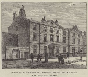 Hus i Rodney-Street, Liverpool, där Mr Gladstone föddes, 29 december 1809 av Frank Watkins