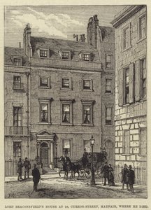 Lord Beaconsfield House vid 19, Curzon-Street, Mayfair, där han dog av Frank Watkins