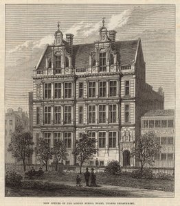 Nya kontor för London School Board, Thames Embankment (gravyr) av Frank Watkins