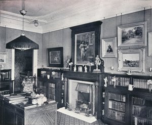 Kapten Harveys bibliotek, Hampstead, c1903 av Frank William Brookman