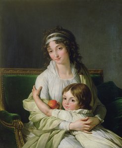 Porträttet antas vara Madame Jeanne-Justine Boyer-Fonfrede och hennes son Henri