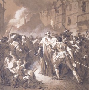 President Mole återvände från Palais-Royal under Fronde, av François André Vincent