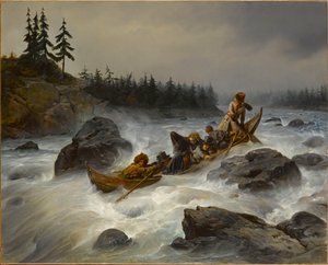 Hertigen av Orleans vid Muoniofloden i Lappland, augusti 1795, 1840. av François August Biard