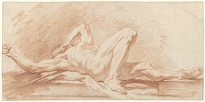 Studie av en liggande naken man av François Boucher (possibly)