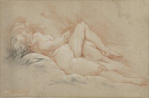 Liggande kvinnlig naken av François Boucher