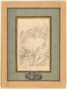 Armorial Bookplate för Crozat, Baron de Thiers av François Boucher