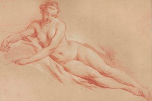 Boucher - En liggande kvinnlig naken av François Boucher