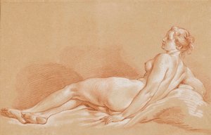 Boucher - Ung kvinna som ligger ner av François Boucher