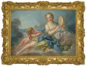 Boucher och studio - The Muse Erato av François Boucher