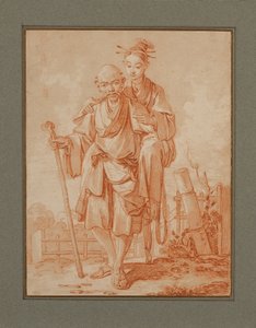 Kinesiskt par i ett landskap av François Boucher