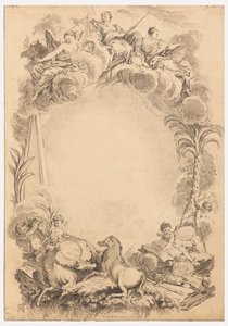 Design för en skylt till William Earl Cowpers ära (ca 1665-1723) av François Boucher