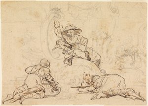 Mönster för Chinoiserie-prydnad av François Boucher