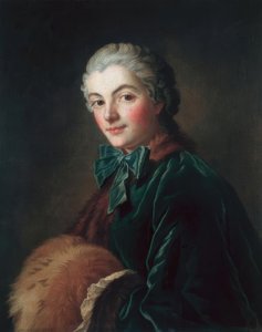 Ung kvinna med en muff av François Boucher