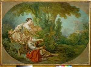 Samtalet, säger Fågeln fångad i näten av François Boucher