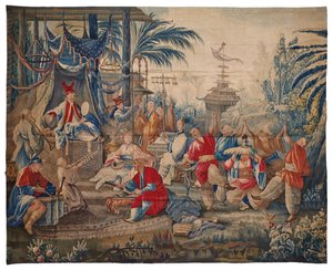 Ludvig XVI gobeläng "aux Chinoiserie", Aubusson, 1700-talets sista fjärdedel av François Boucher