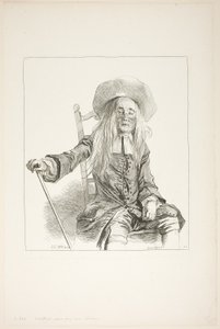 Man som sitter på en stol av François Boucher