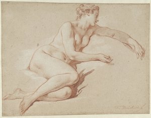 Liggande Kvinna Naken Liggande kvinnlig naken, vänd åt höger av François Boucher