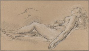 Liggande nymf av François Boucher
