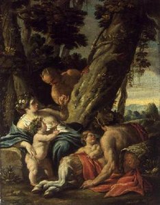 Satyr och nymf, 1700-talet av François Boucher
