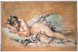 Sovande ung kvinna, 1758. av François Boucher