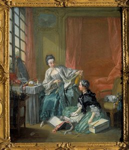 Modehandlarmålningen av Francois Boucher (1703-1770). 1746. Stockholm. Nationalmuseum av François Boucher