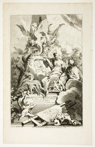 Gracerna på Watteaus grav av François Boucher