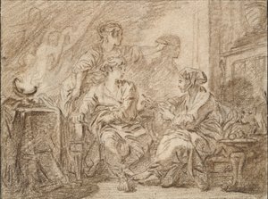 The Invention of Drawing, mitten av 1700-talet av François Boucher