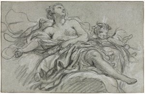 Venus och Amor, andra eller tredje kvartalet 1700-talet. av François Boucher