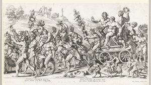 Triumf av Bacchus, högra halvan av François Chauveau (attributed to)