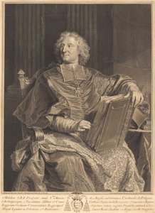 Kardinal av Polignac av François Chereau I after Hyacinthe Rigaud