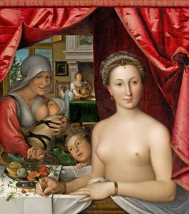 Franska:  Dame au bain En dam i sitt bad
, Diane de Poitiers av François Clouet
