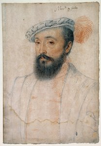 Porträtt av Monsignor av Gordes (1513 - 1578). Att rita ett blod och en svart sten av Clouet Francois (1515-1572) av François Clouet