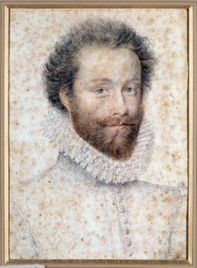 Porträtt av okänd kanske Louis I, Prince of Conde av François Clouet