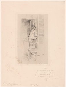 Porträtt av Félix Hilaire Buhot av François Courboin (signed by artist)