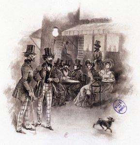 Illustration av "" Profile of grisette""" ny tillhörande Receuil "" Mimi de Pinson"" av Alfred de Musset av François Courboin