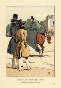 Mittemot det första Cafe de Paris, Boulevard des Italiens av François Courboin