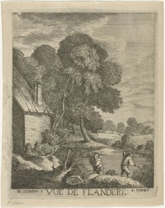 flamländskt landskap Vue de Flandere (titel på objekt) av François Deroy