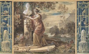 En allegori om kejsarinnan Josephine som beskyddare av trädgårdarna i Malmaison, ca. 1805-6.