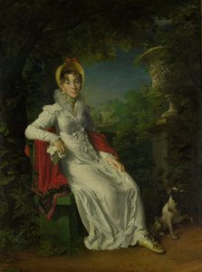 Carolina Ferdinanda Louisa av Sicilien (1798-1870). Hustru till Charles Ferdinand, Duc de Berry, i parken Bagatelle i Bois de Boulogne (nära Paris)