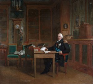 Kung Ludvig XVIII i sitt arbetsrum i Tuilerierna