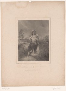 Mamma med trädstam insvept i tyg Pauvre bara! / Stackars mamma (titel på objekt) Tolv representationer av olika figurer (serietitel) Album de douze sujets (...) (serietitel) av François Grenier