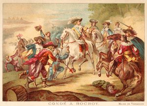 The Grand Conde vid slaget vid Rocroi, 1643 (chromolitho)