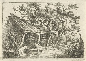 Landskap med en lada
