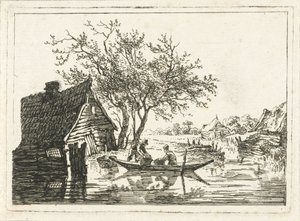 Flodlandskap med gård
