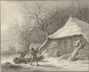 Vinterlandskap med en gård nära Voorbroek i Terborg