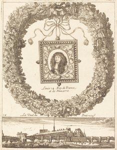 Utsikten över Pont Neuf; Ludvig XIV kung av Frankrike och Navarra