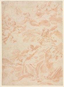 Stigmatiseringen av Saint Francis, första tredje 1700-talet. av François Lemoyne